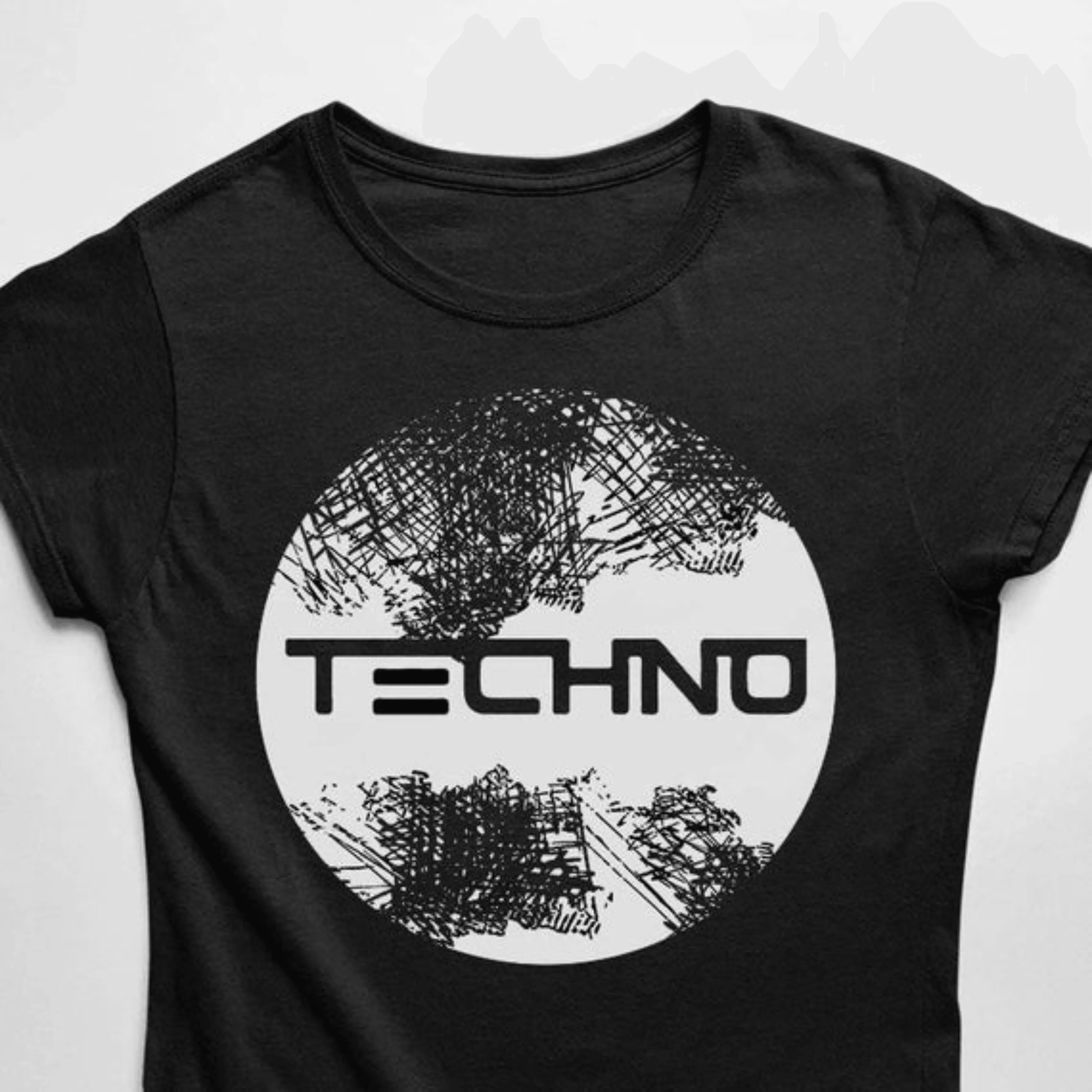 Techno Circle T-Shirt (schwarz oder weiß / Frauen)