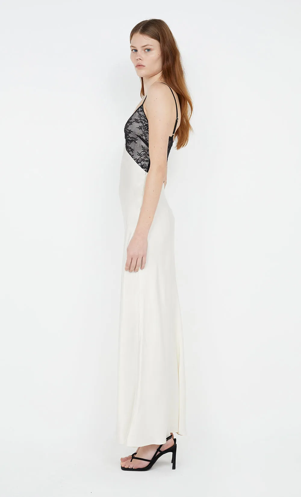 TEREZA KEYHOLE DRESS - IVORY/BLACK