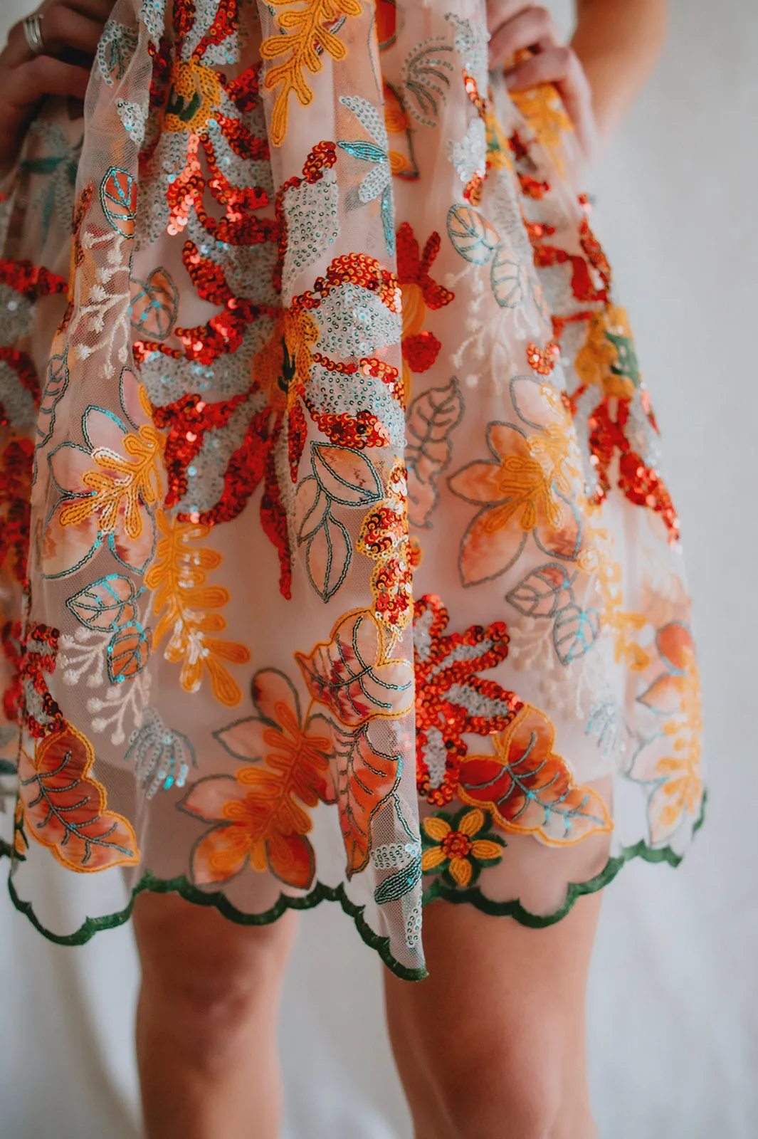 The Mia Floral Sequin Mini Dress