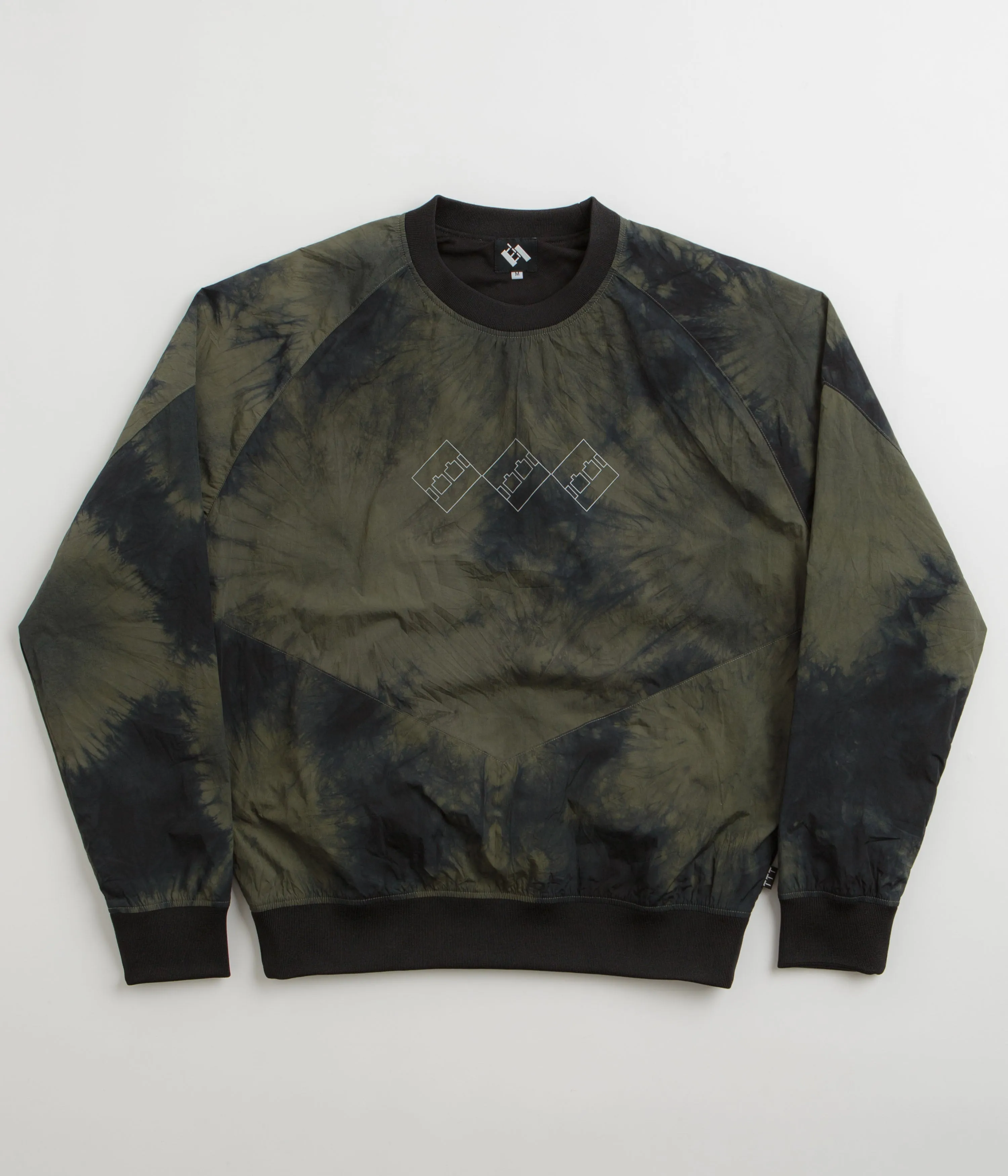 The Trilogy Tapes Tech Sports Crewneck Sweatshirt - Black / Olive Marble