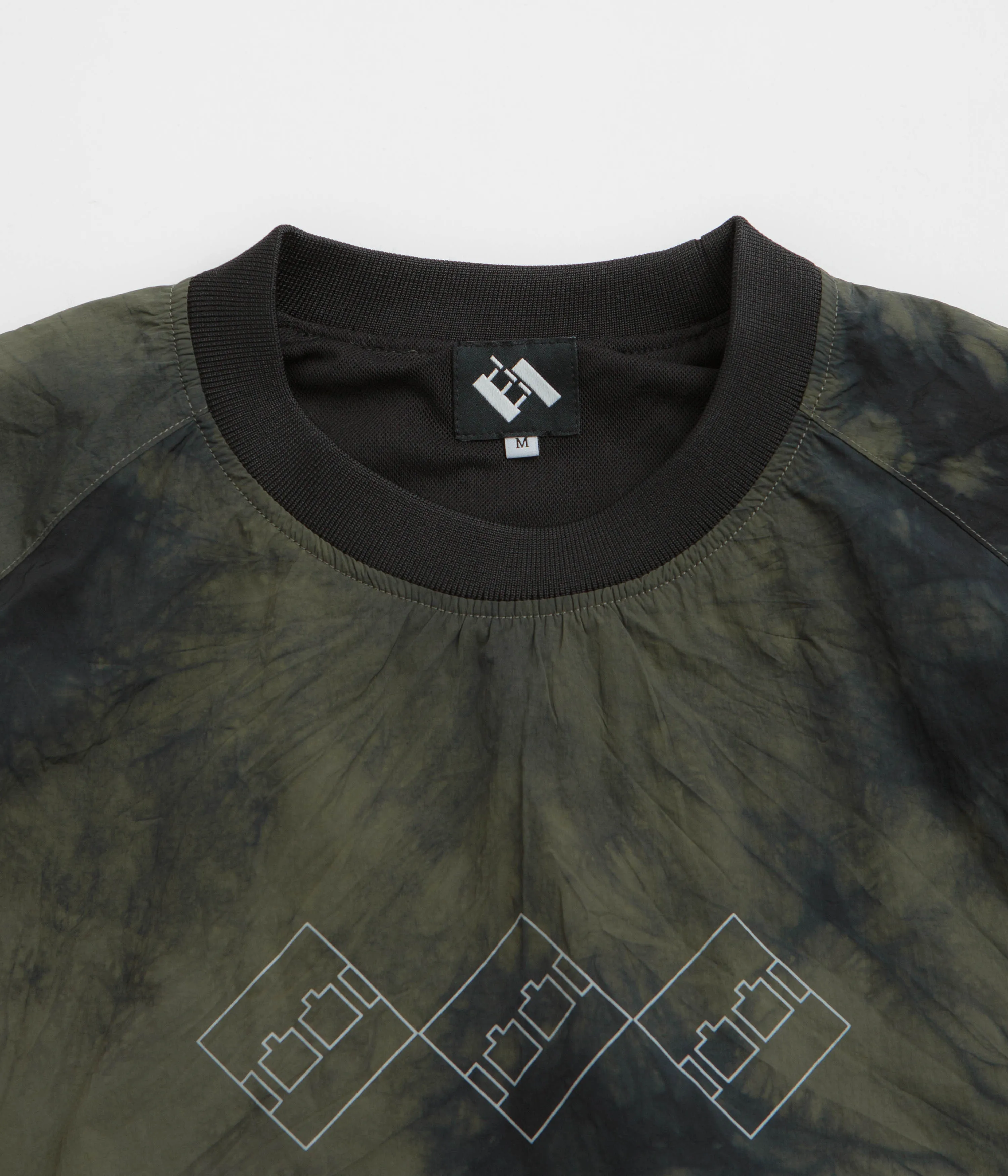 The Trilogy Tapes Tech Sports Crewneck Sweatshirt - Black / Olive Marble