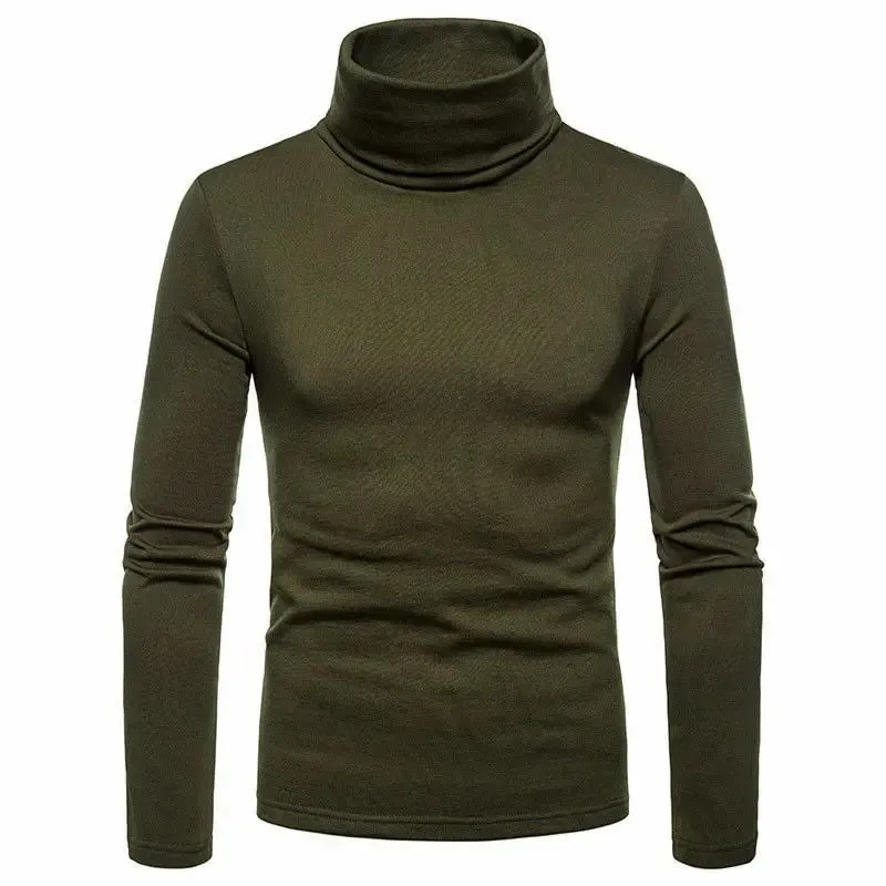 Toleet-Men Thermal Turtle Neck Long Sleeve Skivvy Turtleneck Sweaters Stretch T Shirt Tops Pullover Spring Autumn Tee