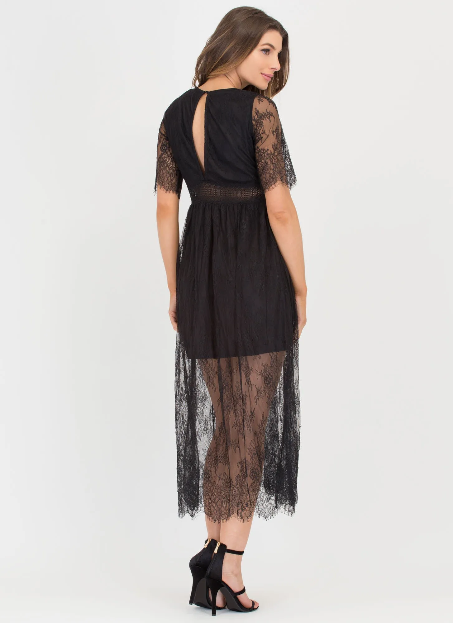 Trend Spotter Sheer Lace Maxi Dress