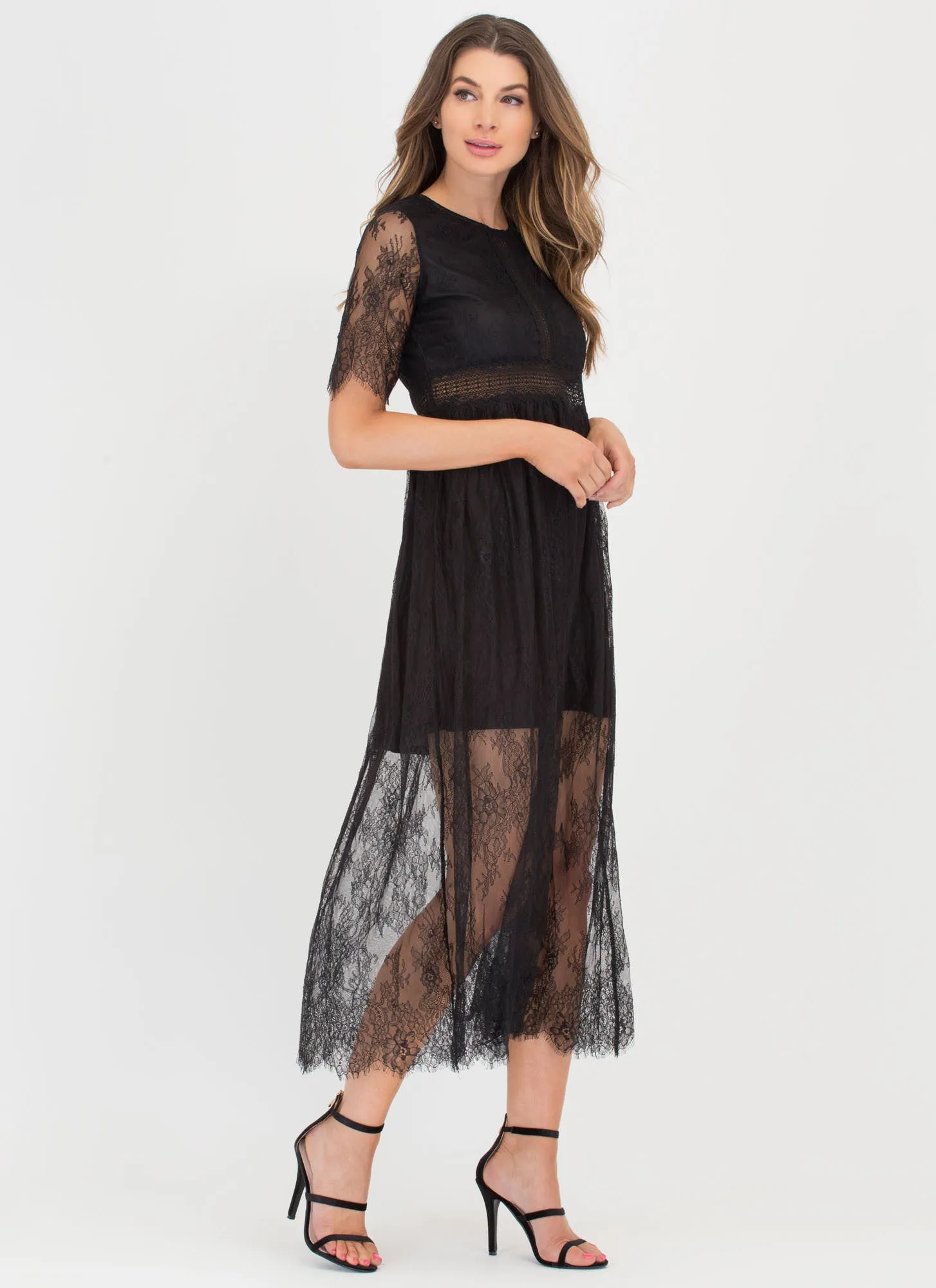 Trend Spotter Sheer Lace Maxi Dress