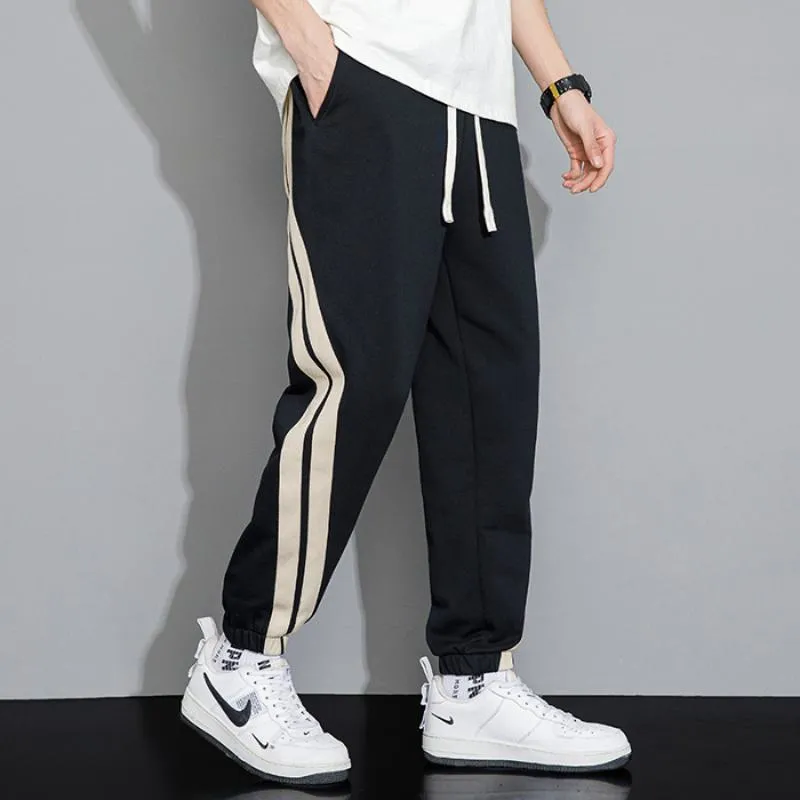 Trendy Casual Sports Loose Fit Harem Patchwork Sweatpant