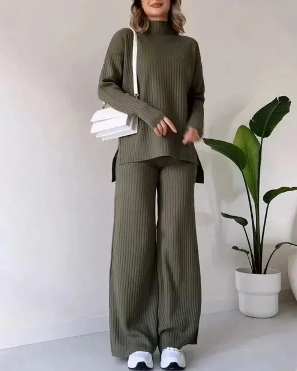 Two Piece Cozy Knit Sweater And Pants Set