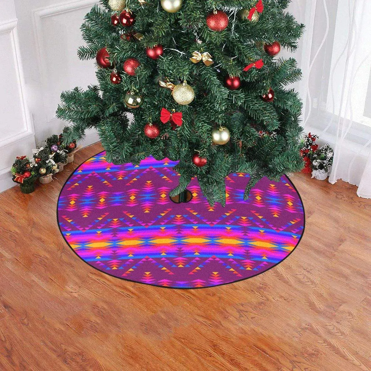 Visions of Peace Treaty Christmas Tree Skirt 47" x 47"