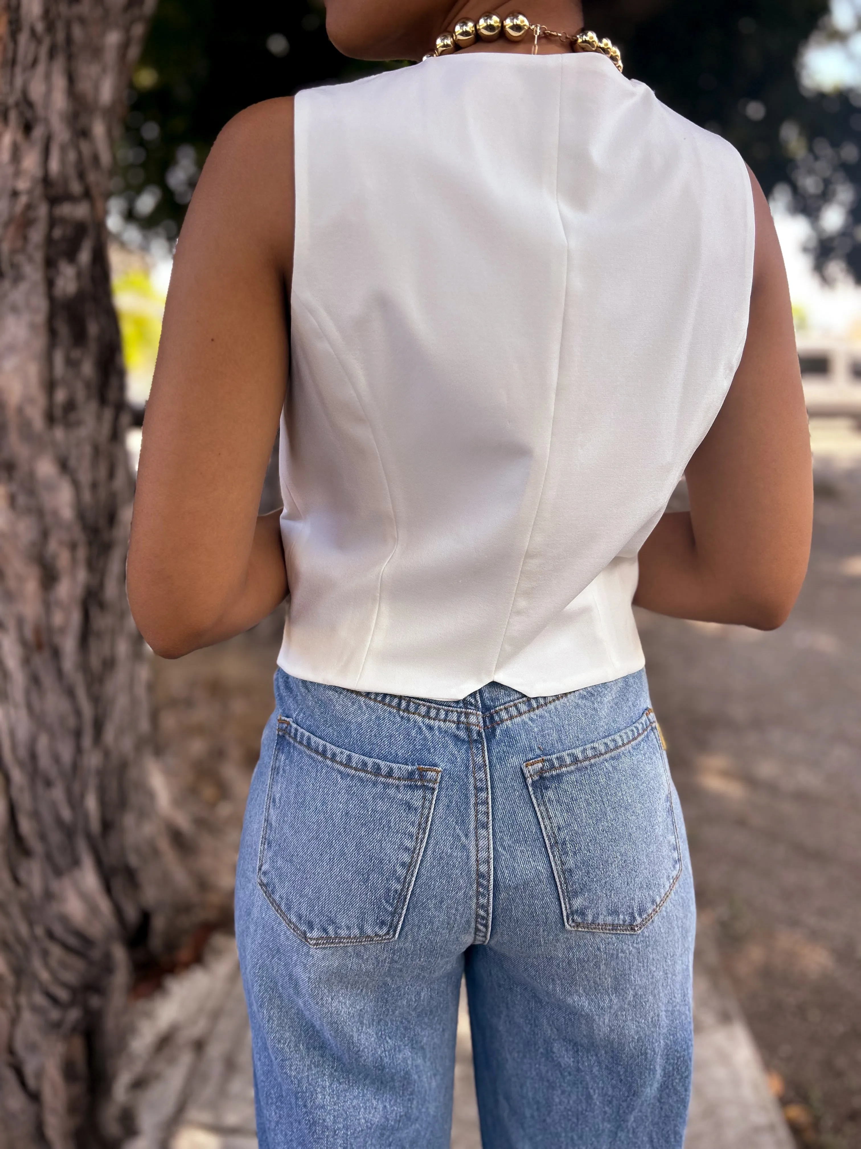 White Vest Blazer