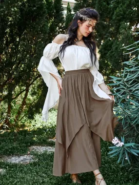 Women Renaissance Dual-Layer Swing Maxi Skirt