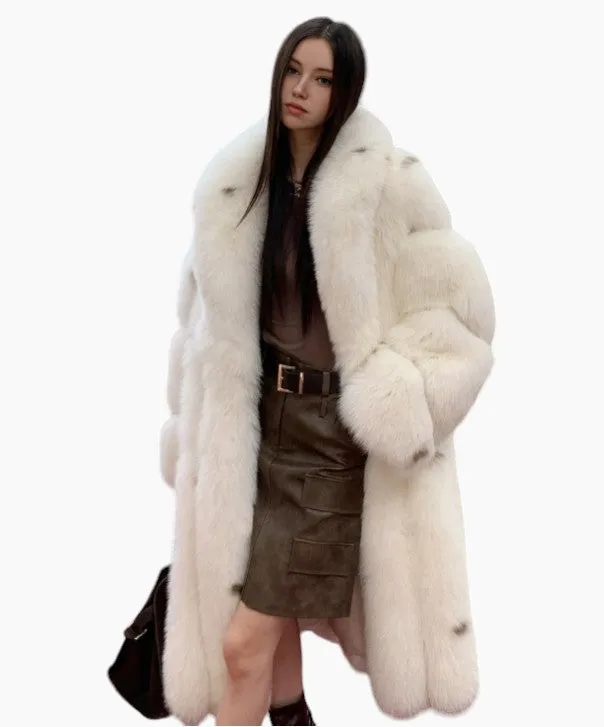 Women’s Full Length Snow Fox Fur Coat