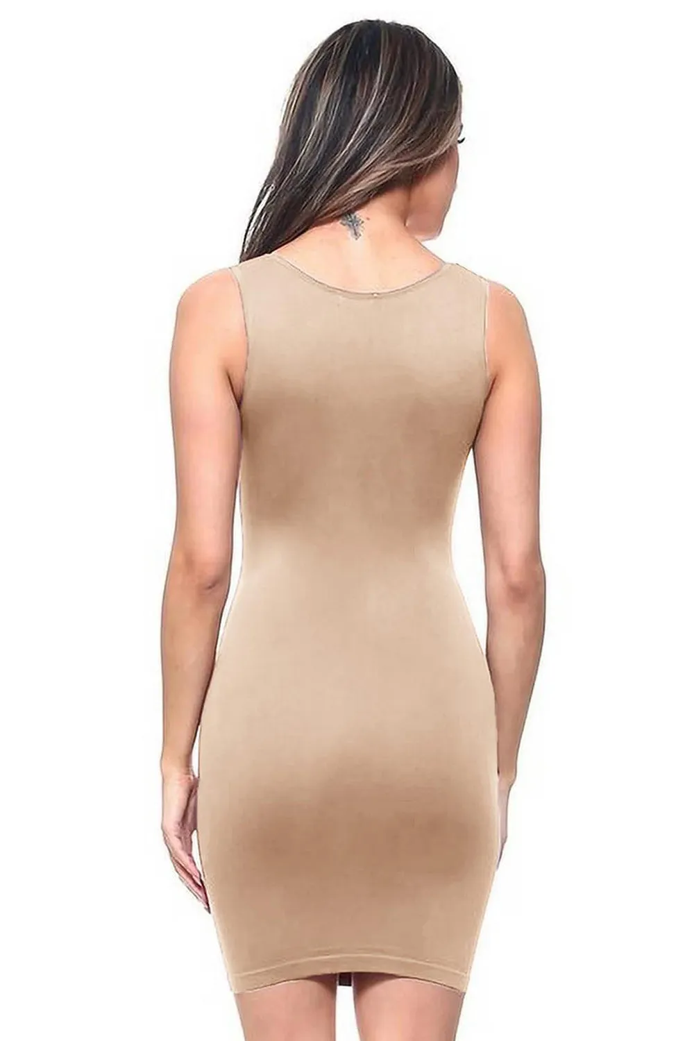 Womens U-Neck Sleeveless Bodycon Dress